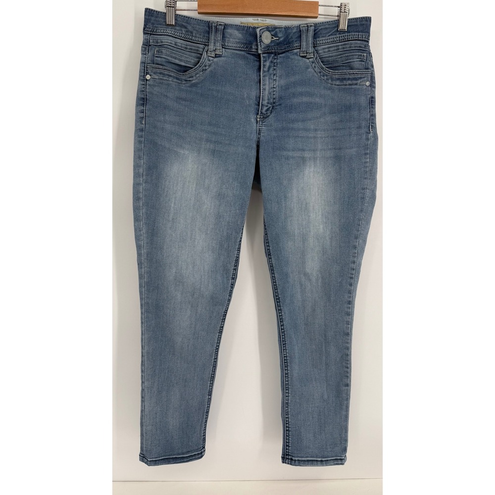 Democracy Ab Solution Light Wash Cropped Straight Leg Jeans Sz 12